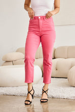 Load image into Gallery viewer, RFM Crop Dylan Full Size Tummy Control High Waist Raw Hem Jeans
