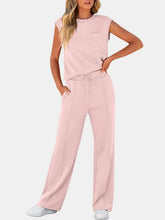 Load image into Gallery viewer, Full Size Round Neck Top and Drawstring Pants Set
