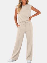 Load image into Gallery viewer, Full Size Round Neck Top and Drawstring Pants Set
