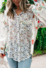 Load image into Gallery viewer, Floral Collared Neck Long Sleeve Shirt
