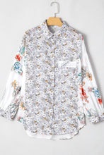 Load image into Gallery viewer, Floral Collared Neck Long Sleeve Shirt
