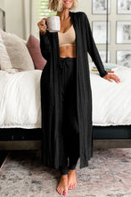 Load image into Gallery viewer, Open Front Long Sleeve Cardigan and Pants Lounge Set
