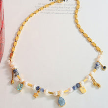 Load image into Gallery viewer, 18K Gold-Plated Beaded Charm Necklace
