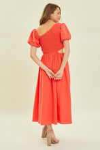 Load image into Gallery viewer, HEYSON Smocked Cutout Midi Dress
