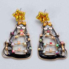 Load image into Gallery viewer, Rhinestone Alloy Cat Earrings
