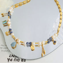 Load image into Gallery viewer, 18K Gold-Plated Beaded Charm Necklace
